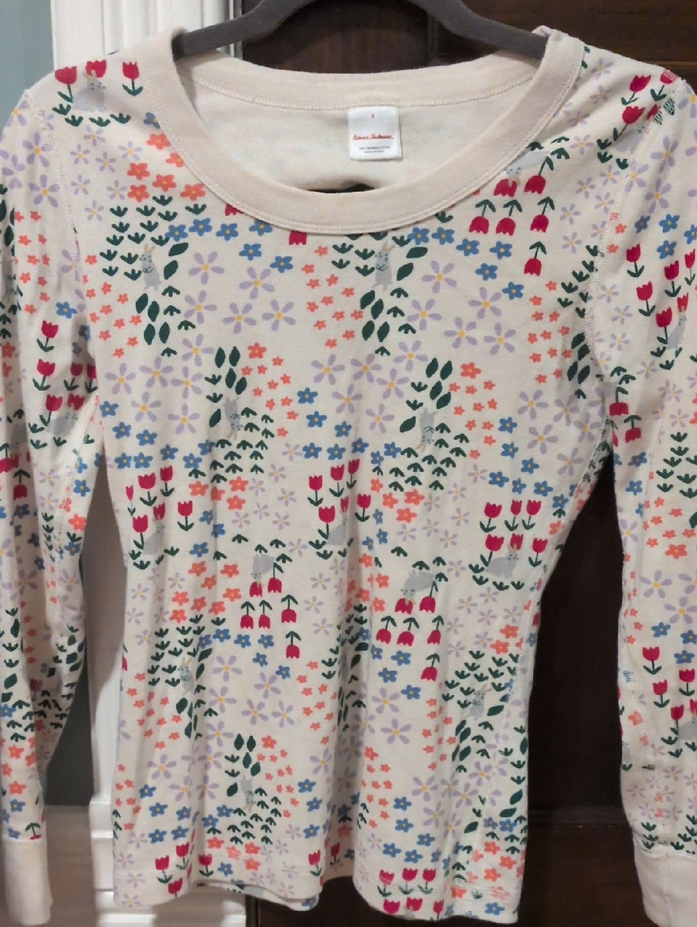 Hanna Andersson Women's PJ Set: Multicolor Flowers With Bunnies